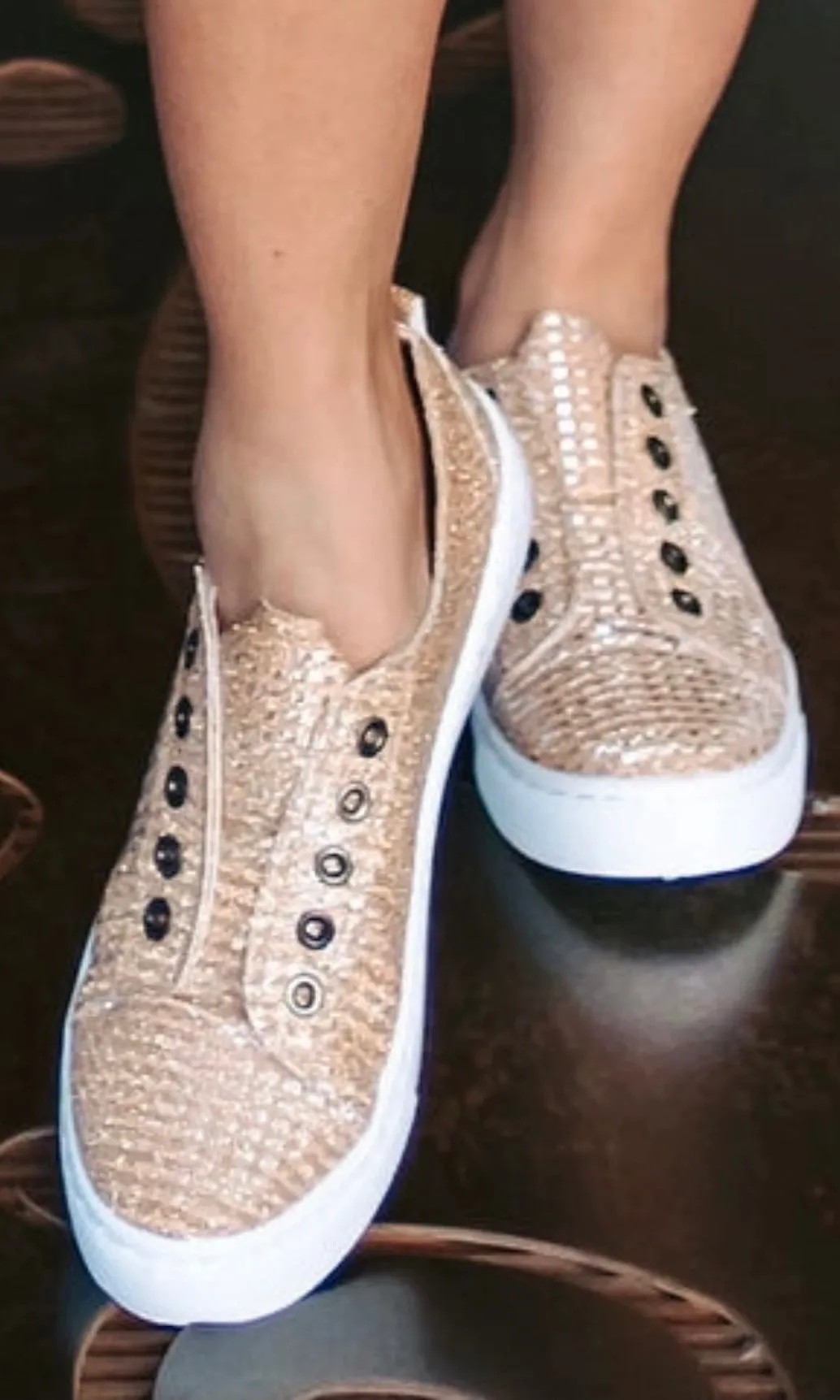 Rose Gold Slip Ons