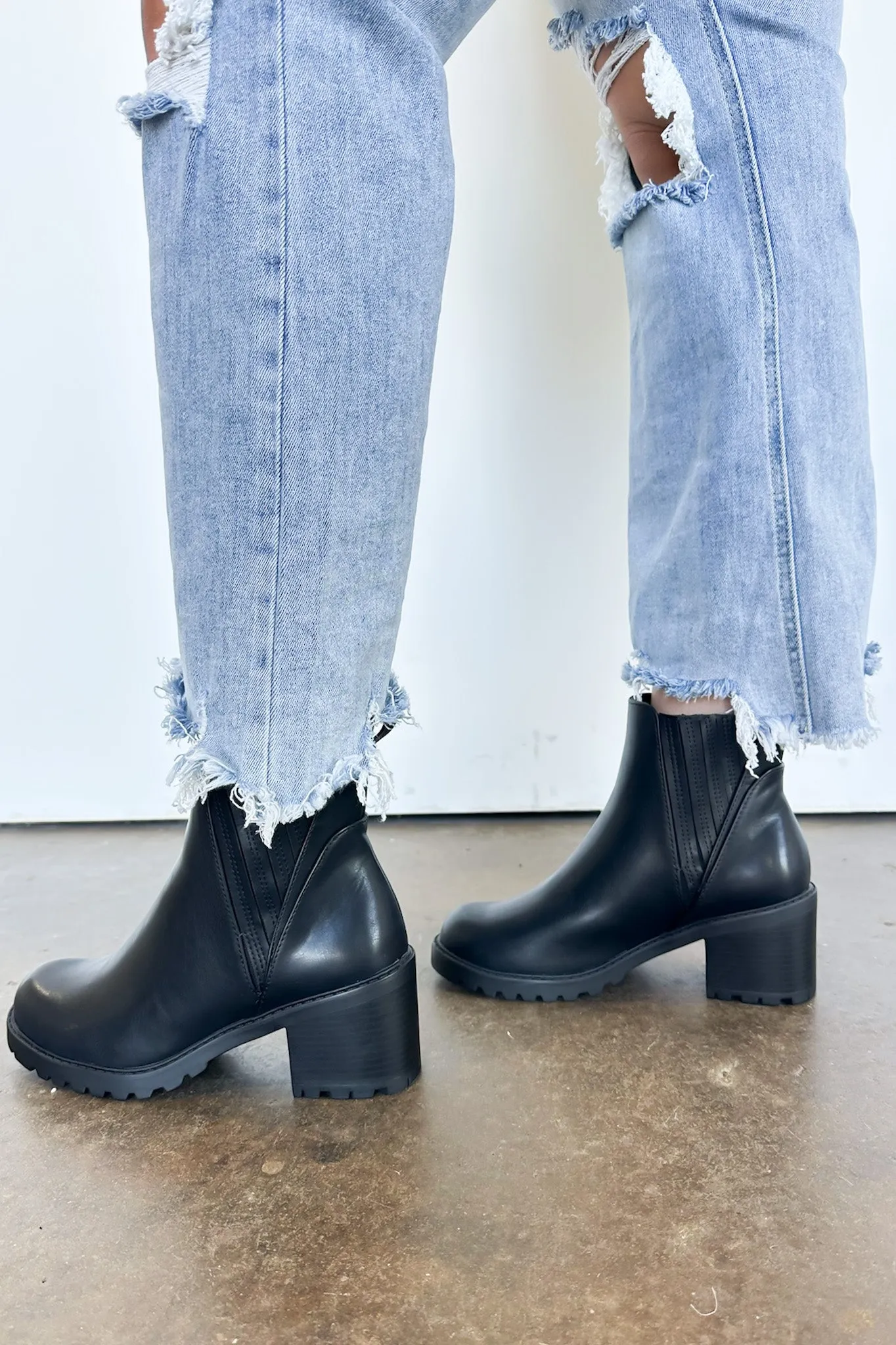 Sayler Faux Leather Platform Chelsea Boots