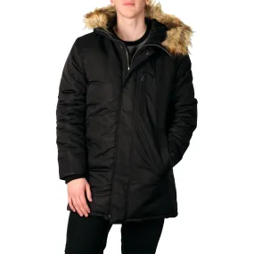 Sean John Men's Hooded Parka with Faux Fur Trim