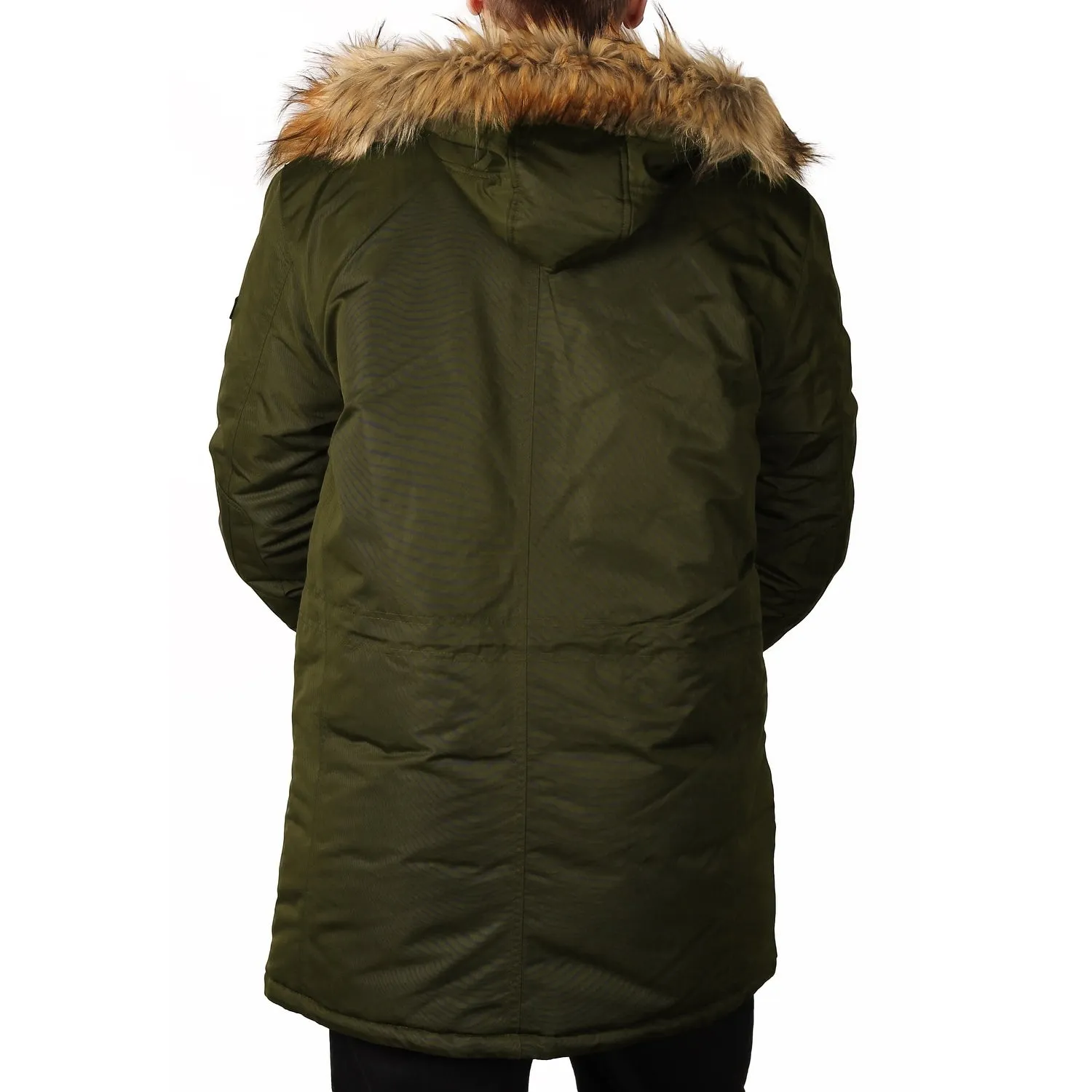 Sean John Men's Hooded Parka with Faux Fur Trim