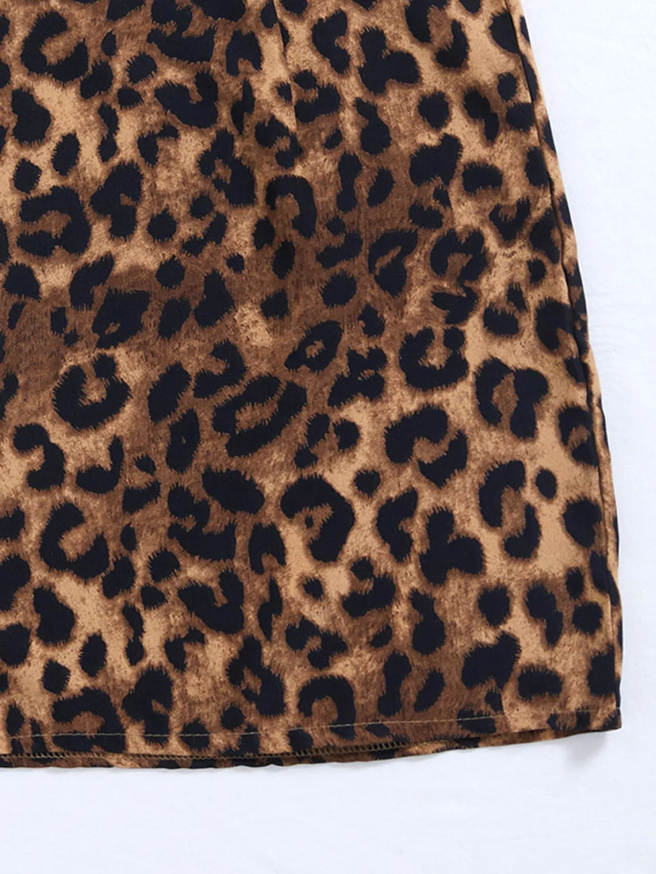 Sexy Leopard Zipper Natural Mini Women Skirt