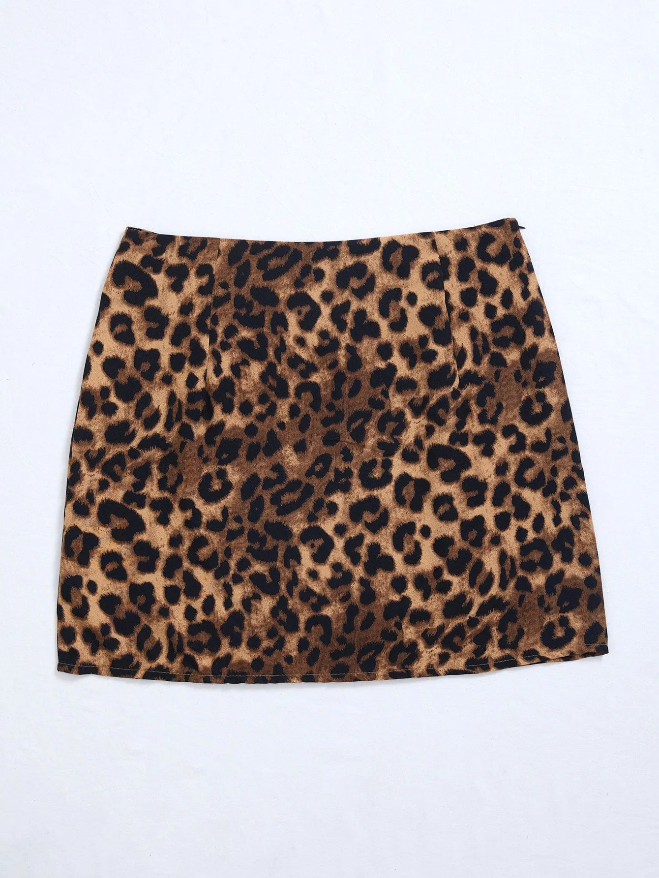 Sexy Leopard Zipper Natural Mini Women Skirt