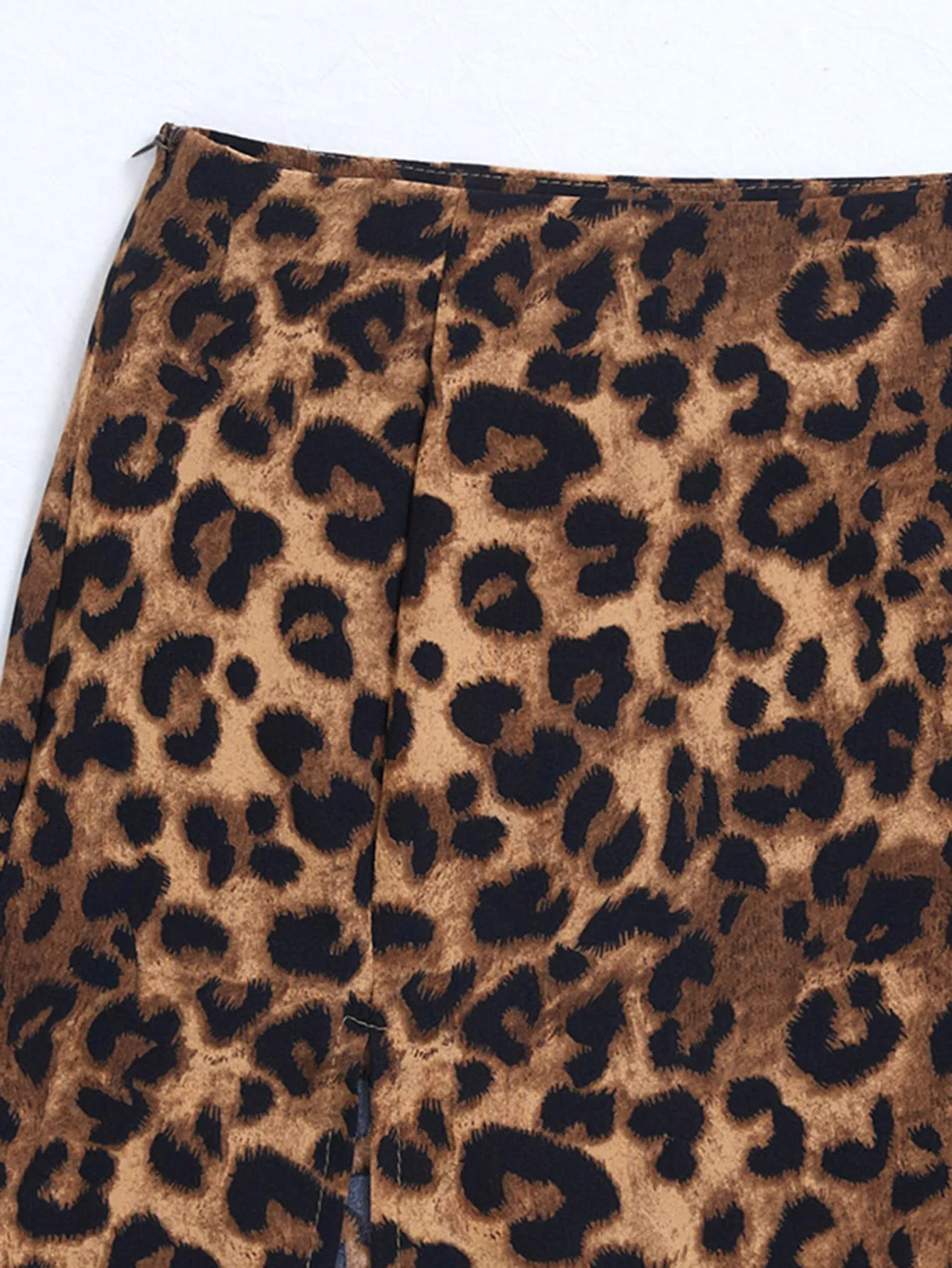 Sexy Leopard Zipper Natural Mini Women Skirt