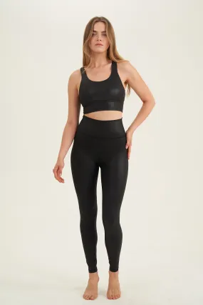 SHINY BLACK  HIGH WAIST LEGGINGS