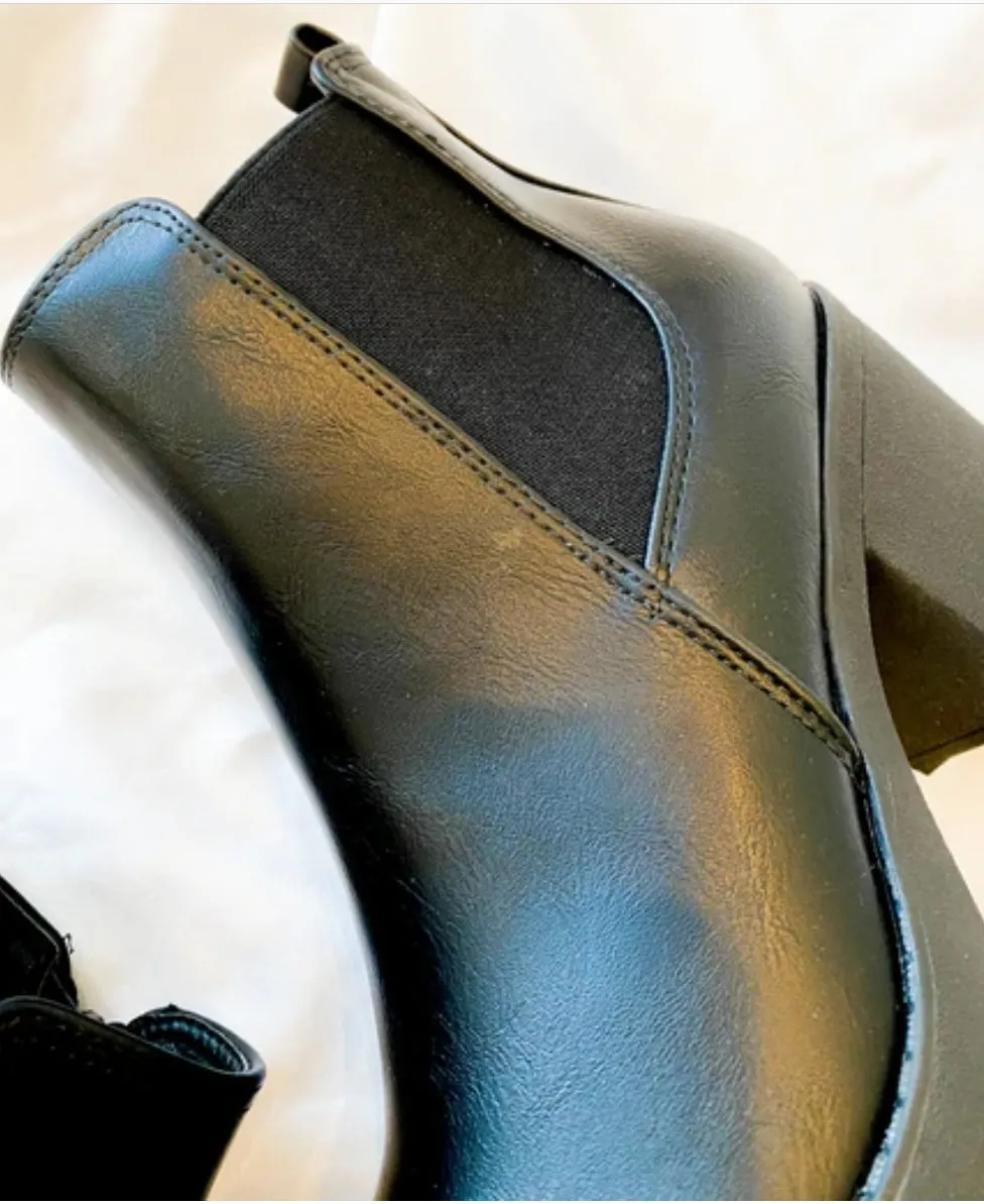 Slip On Platform Ankle Boots