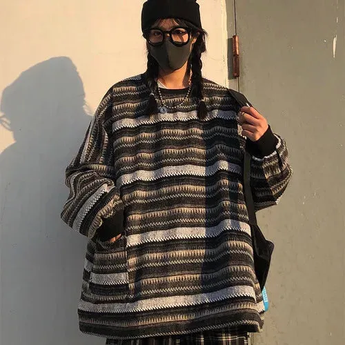 Striped Oversized Unisex Jumper
