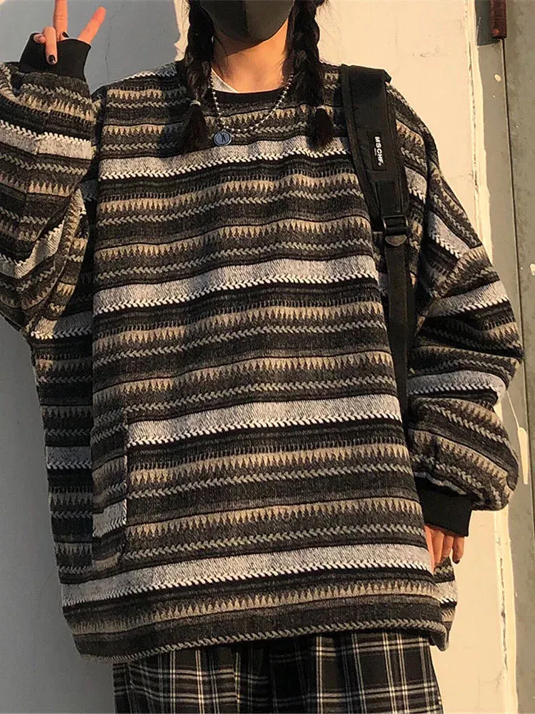 Striped Oversized Unisex Jumper