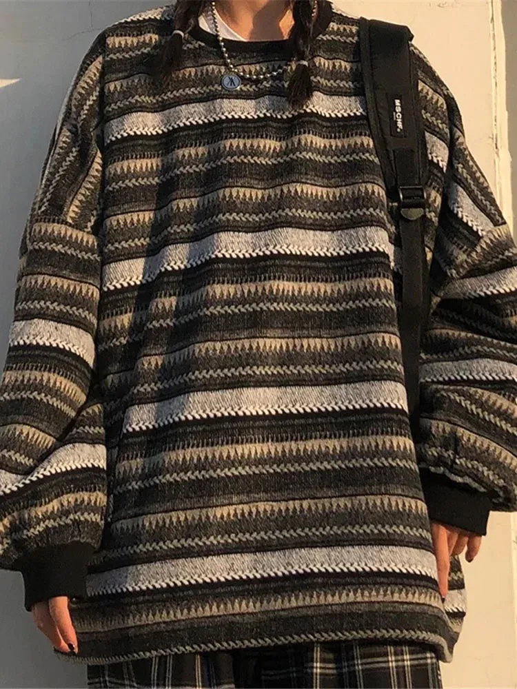 Striped Oversized Unisex Jumper