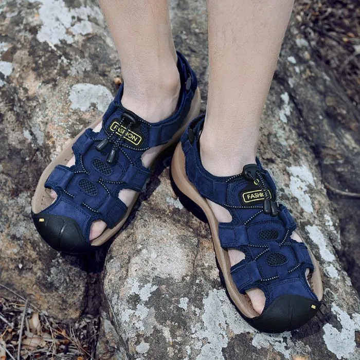 Summer hollow breathable water hiking mens outdoor sandals
