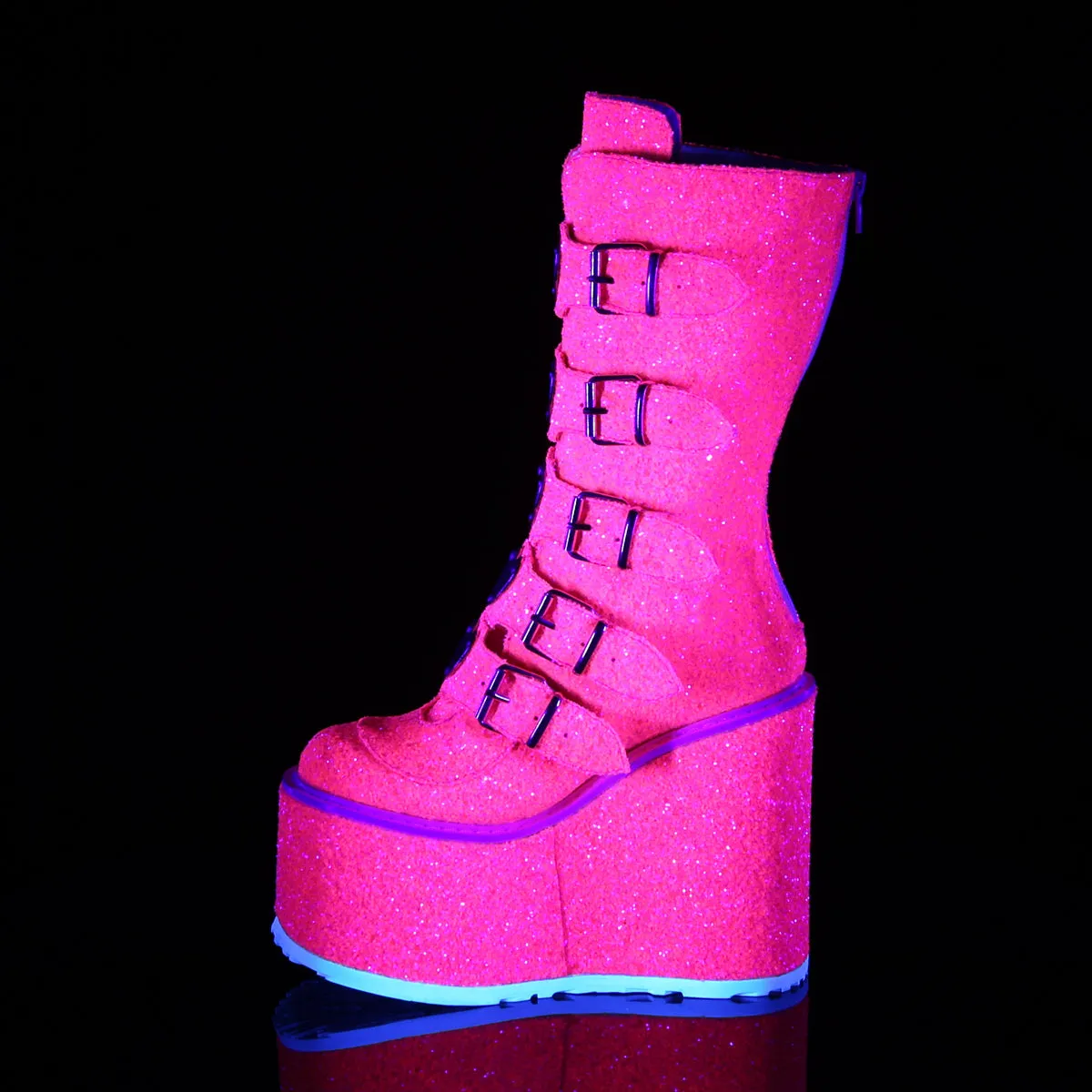 SWING-230G DemoniaCult Pink Sexy Women's Mid-Calf & Knee High Boots (Alternative Footwear)