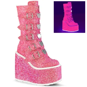 SWING-230G DemoniaCult Pink Sexy Women's Mid-Calf & Knee High Boots (Alternative Footwear)