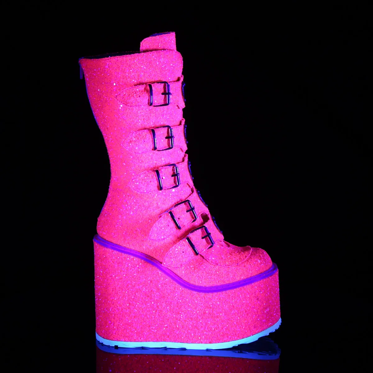 SWING-230G DemoniaCult Pink Sexy Women's Mid-Calf & Knee High Boots (Alternative Footwear)