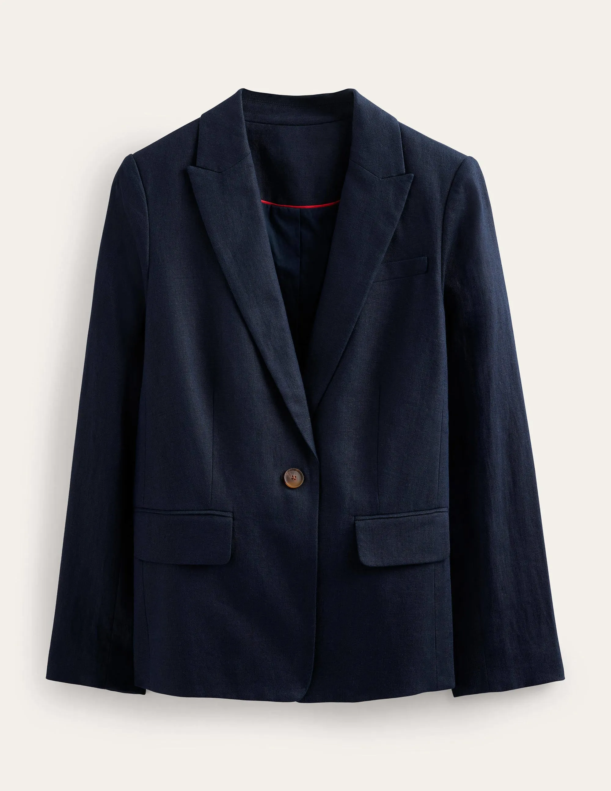 The Cambridge Linen Blazer-Navy
