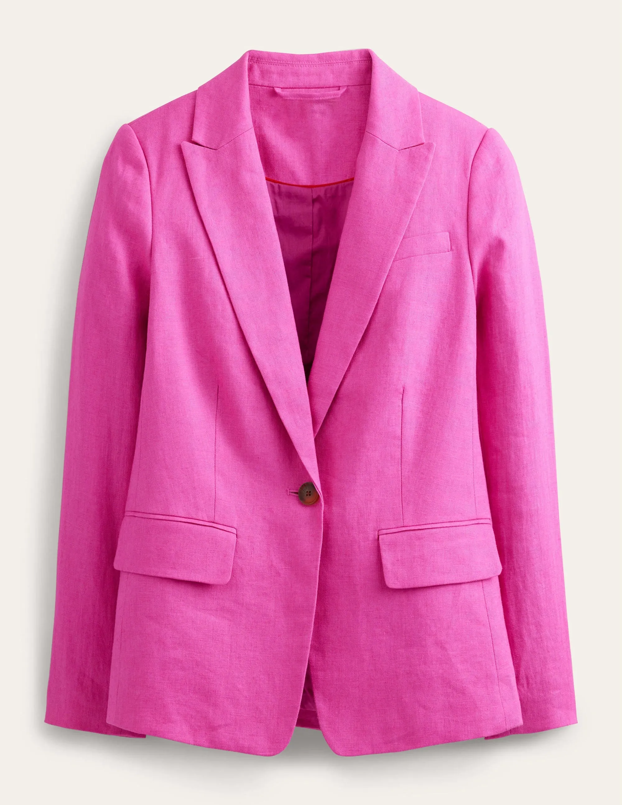 The Cambridge Linen Blazer-Rose Violet