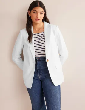 The Cambridge Linen Blazer-White