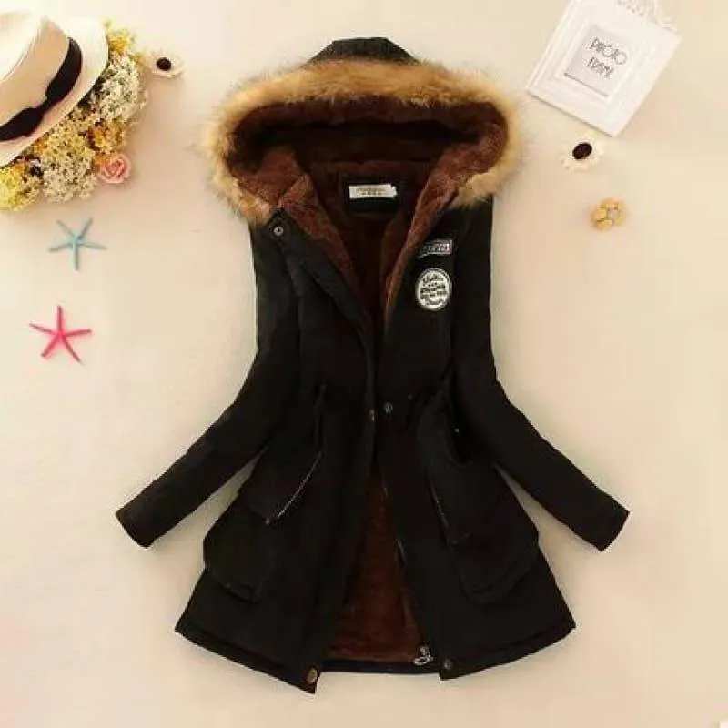 Thick Warm Female Hooded Fur Cotton