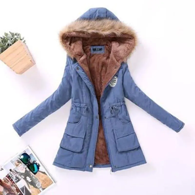 Thick Warm Female Hooded Fur Cotton