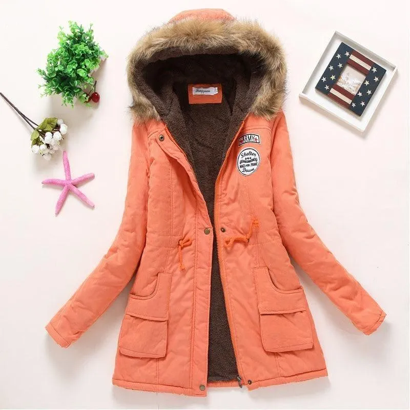 Thick Warm Female Hooded Fur Cotton