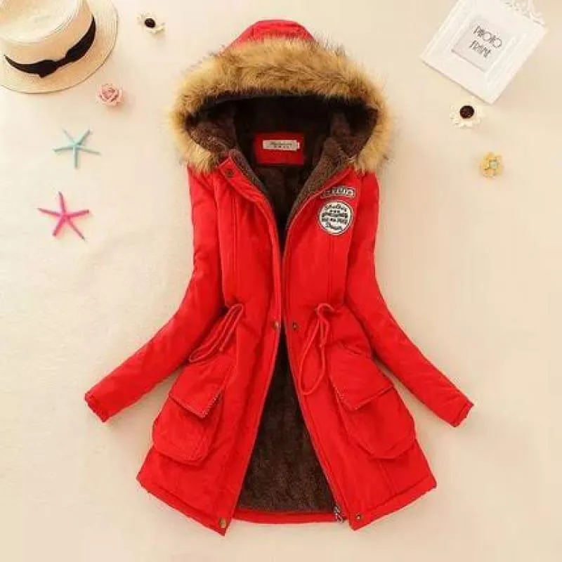 Thick Warm Female Hooded Fur Cotton