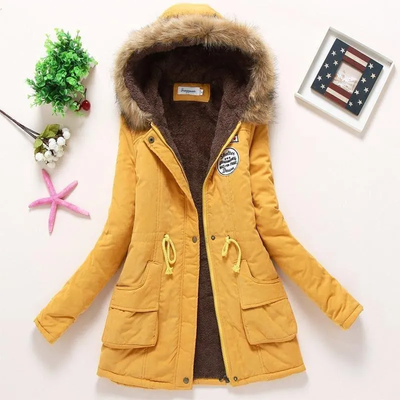 Thick Warm Female Hooded Fur Cotton