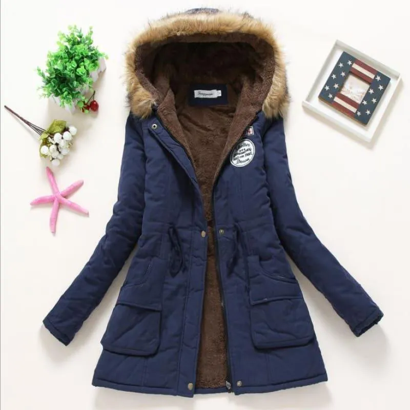 Thick Warm Female Hooded Fur Cotton