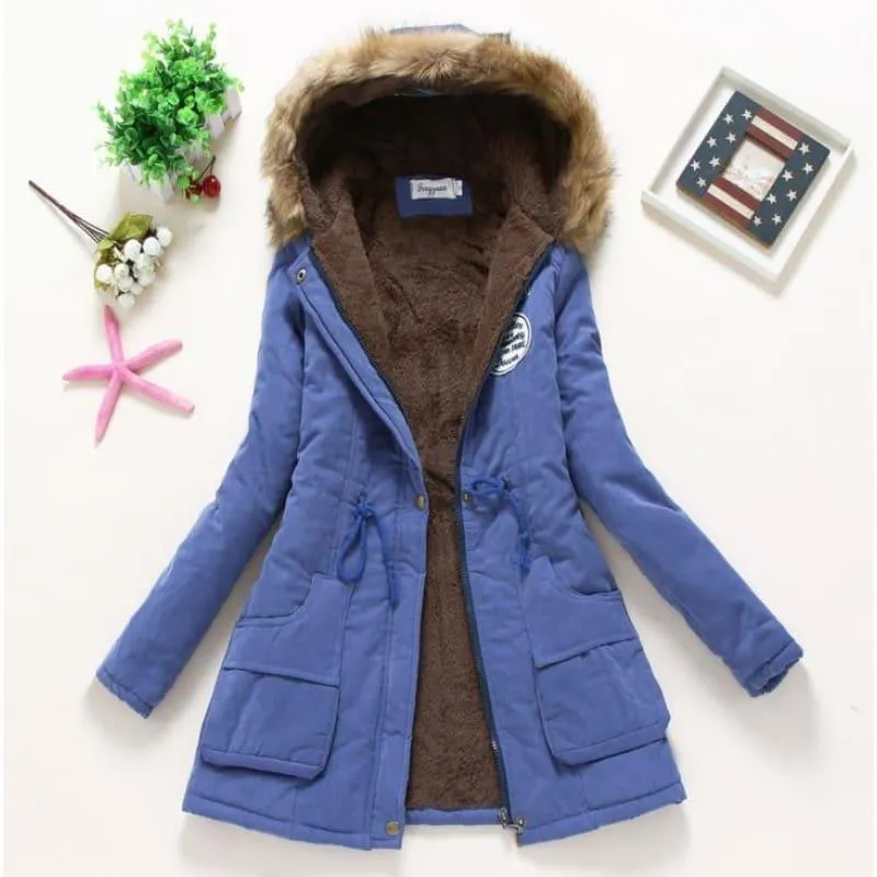 Thick Warm Female Hooded Fur Cotton
