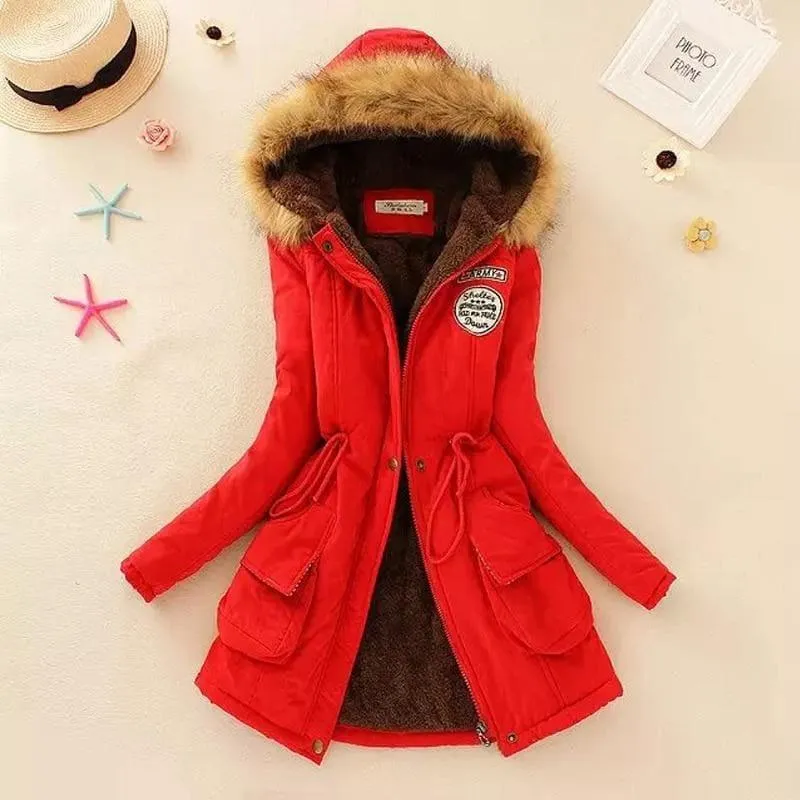 Thick Warm Female Hooded Fur Cotton