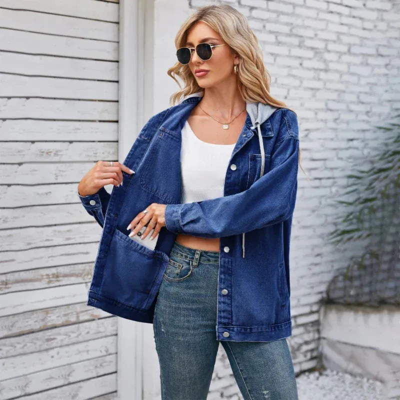 Toleet-Winter and Autumn Outfits Christmas/Thanksgiving_Womens Autumn Spring Oversized Denim Casual Distressed Boyfriend Comfy Jacket