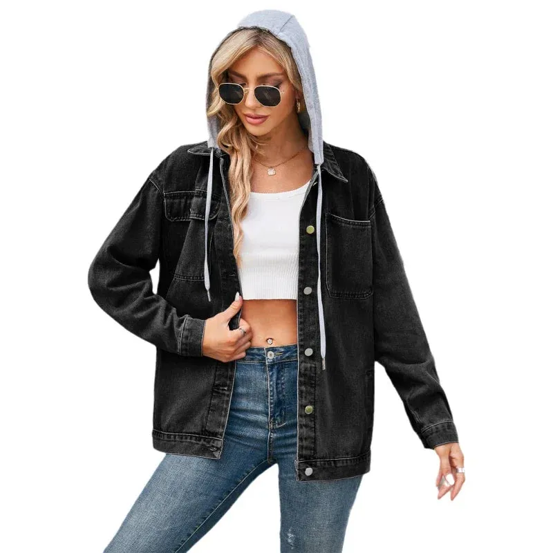 Toleet-Winter and Autumn Outfits Christmas/Thanksgiving_Womens Autumn Spring Oversized Denim Casual Distressed Boyfriend Comfy Jacket