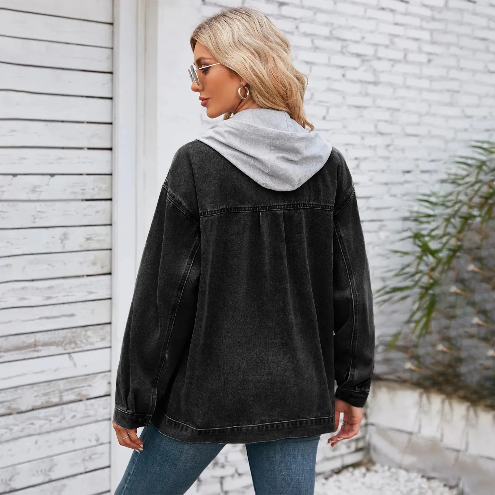 Toleet-Winter and Autumn Outfits Christmas/Thanksgiving_Womens Autumn Spring Oversized Denim Casual Distressed Boyfriend Comfy Jacket