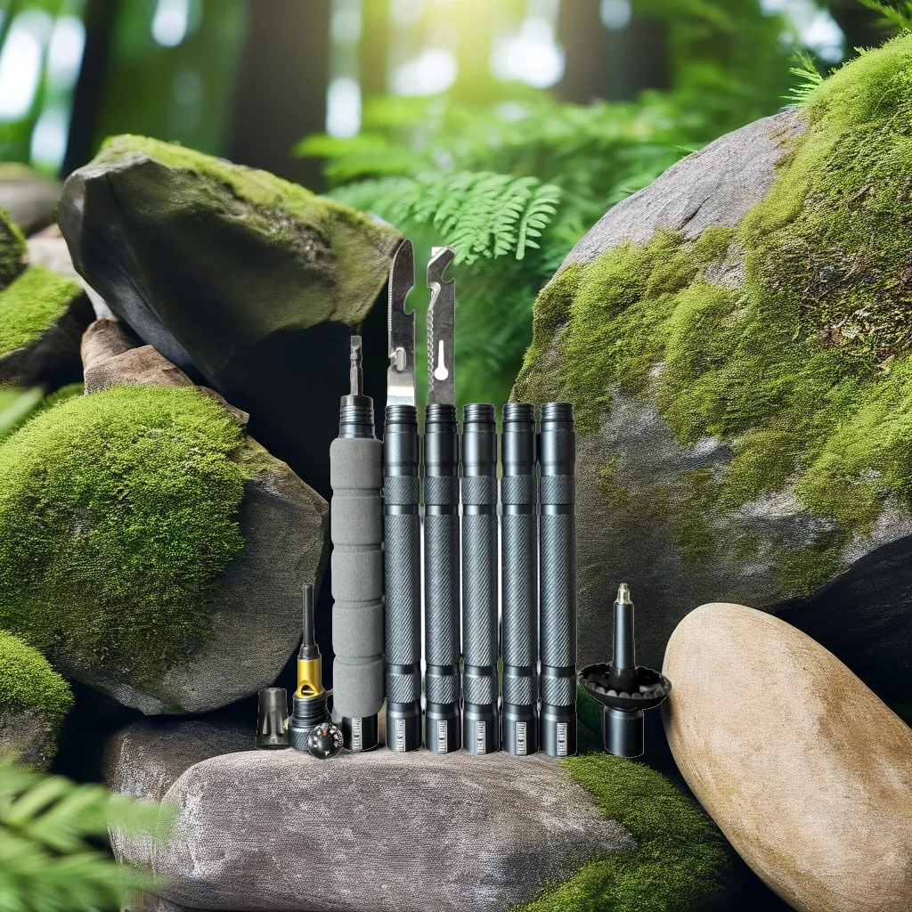 Trek Outfit 17-in-1 Tactical Trekking Poles with Survival Tools and Rubber Tips
