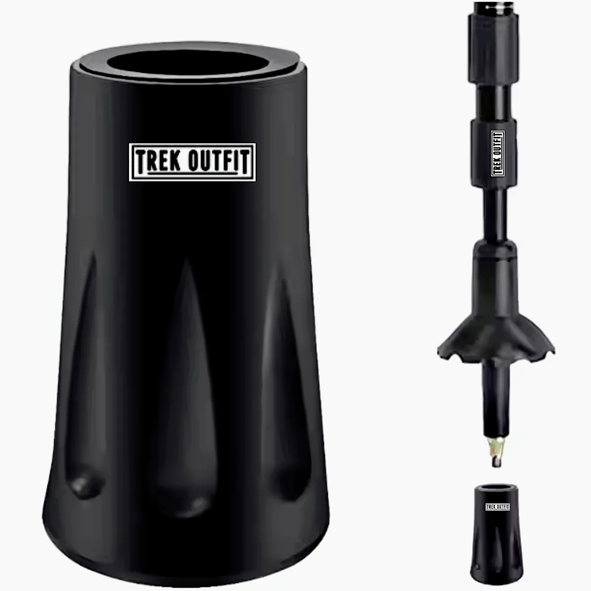 Trek Outfit Compass Tactical Survival Hiking Stick - Rubber Boot Tips