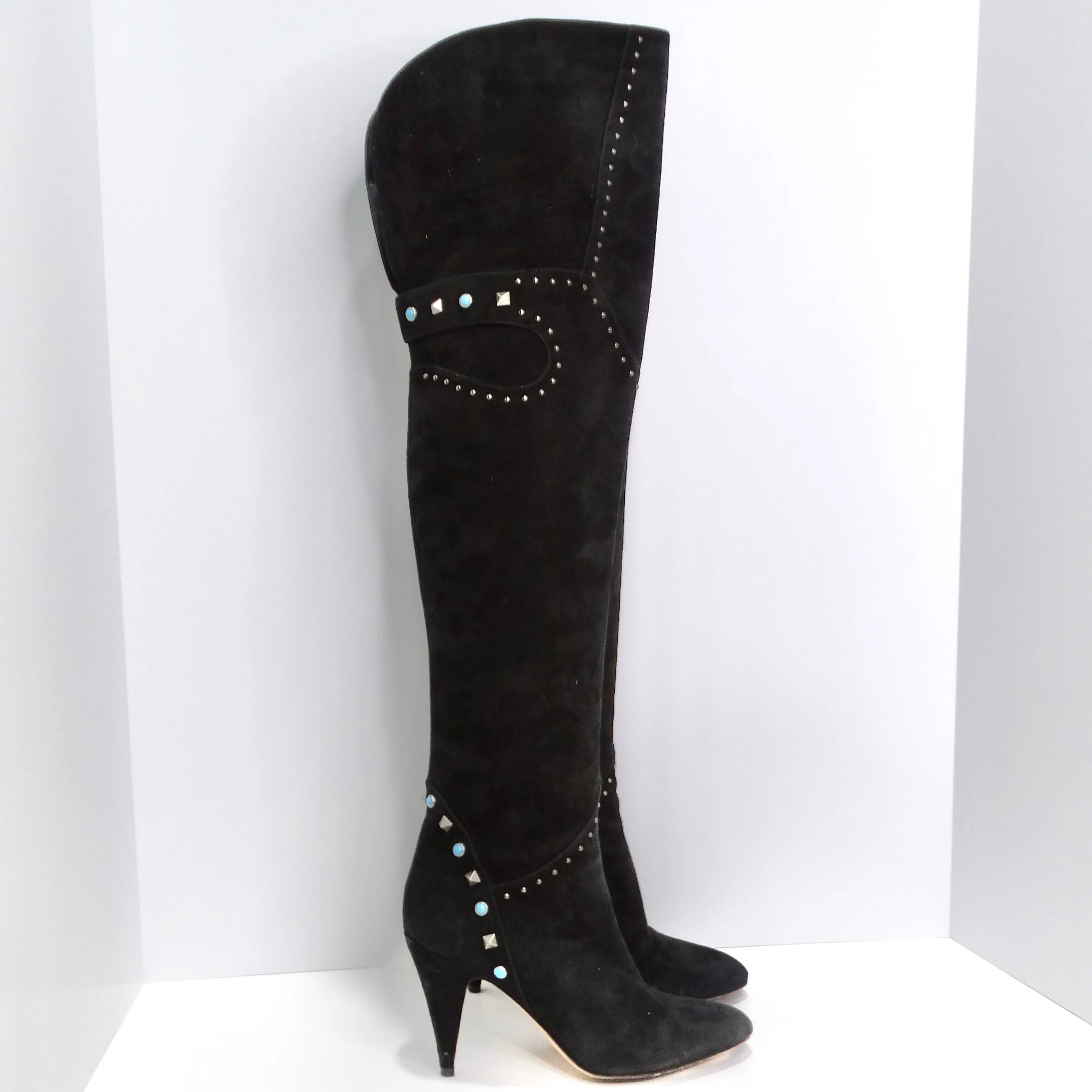 Valentino Rockstud Rolling Over-the-Knee Boot