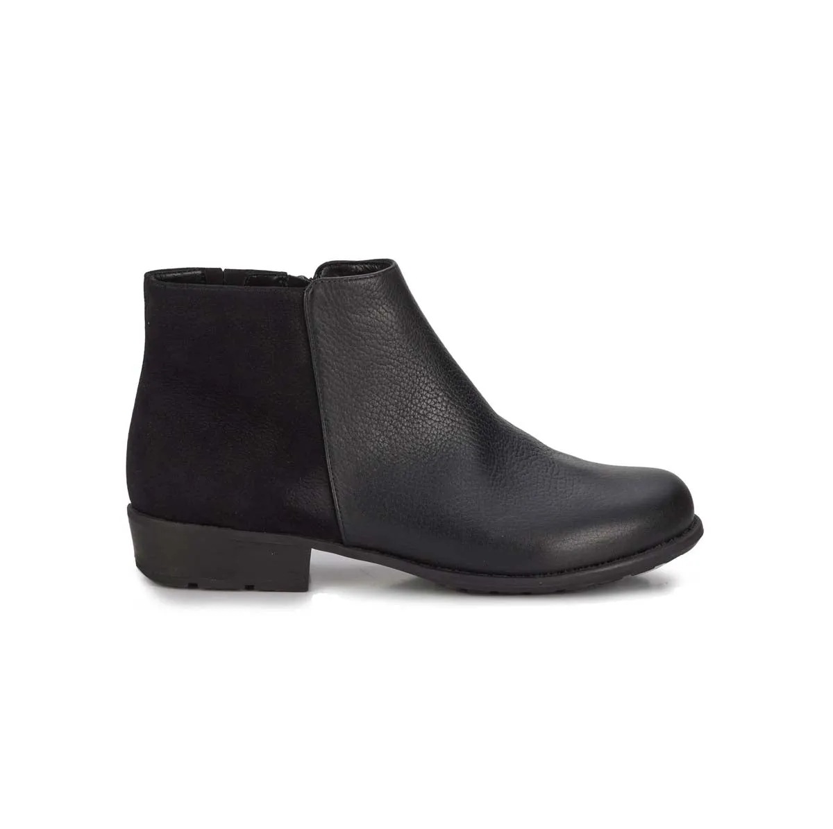 Walking Cradles Wc Lewis Women Put On Bootie In Black Tumbled Leather