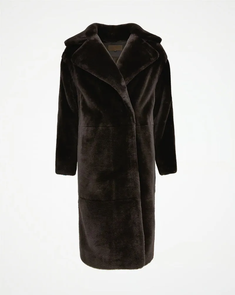 Warm Long Shearling Overcoat Teddy Outerwear