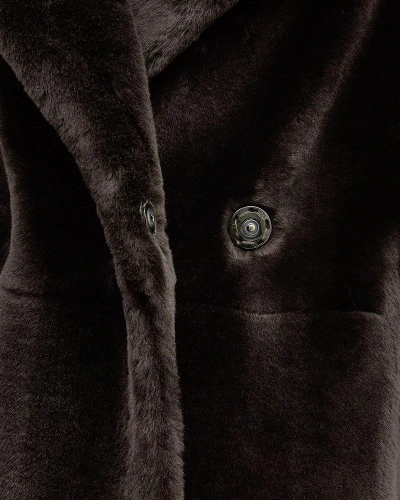Warm Long Shearling Overcoat Teddy Outerwear