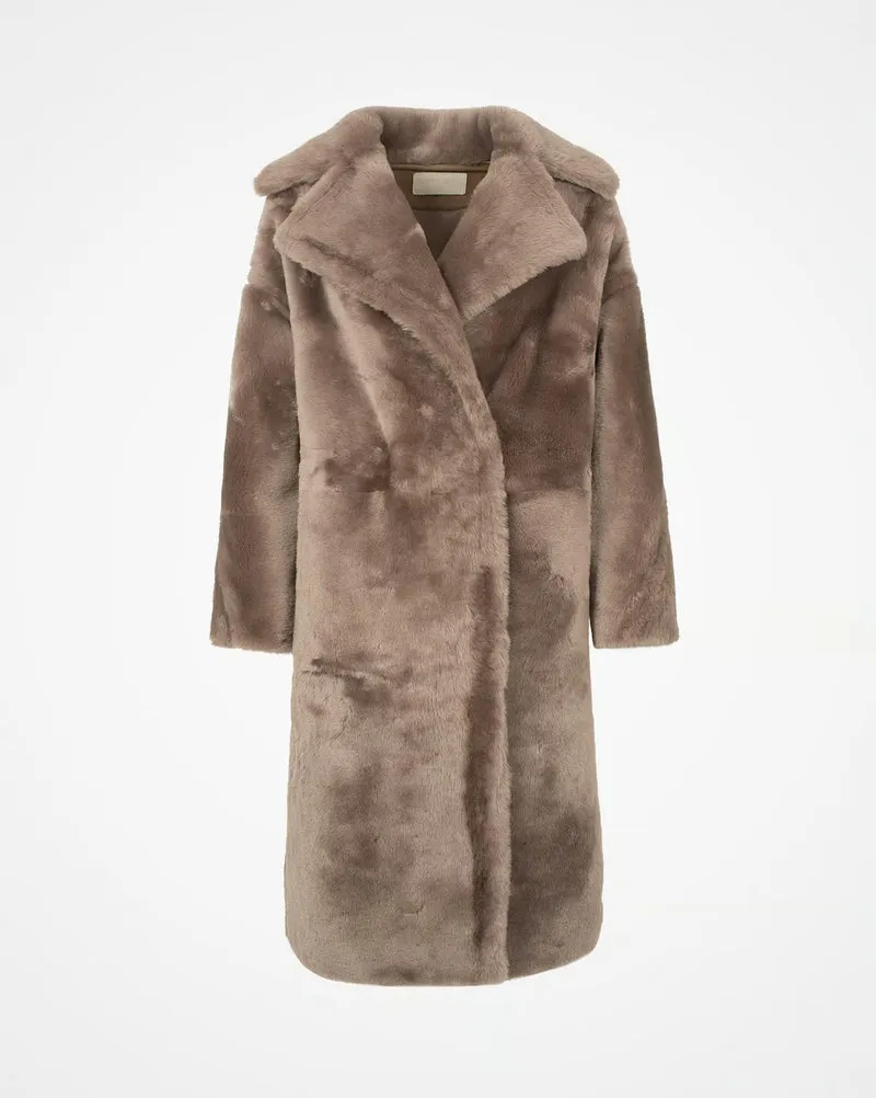 Warm Long Shearling Overcoat Teddy Outerwear