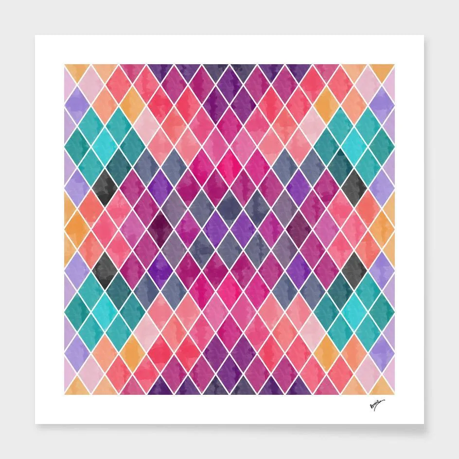 Watercolor Geometric Patterns II Legging