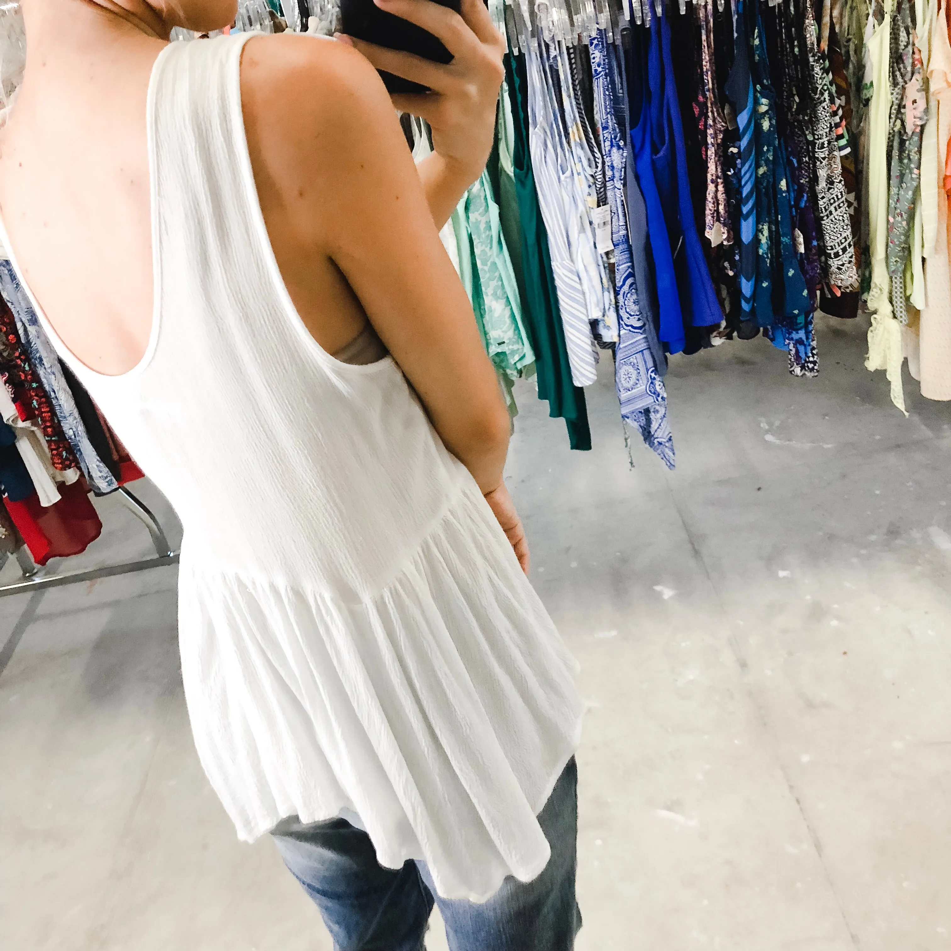 White Jersey Tank - S