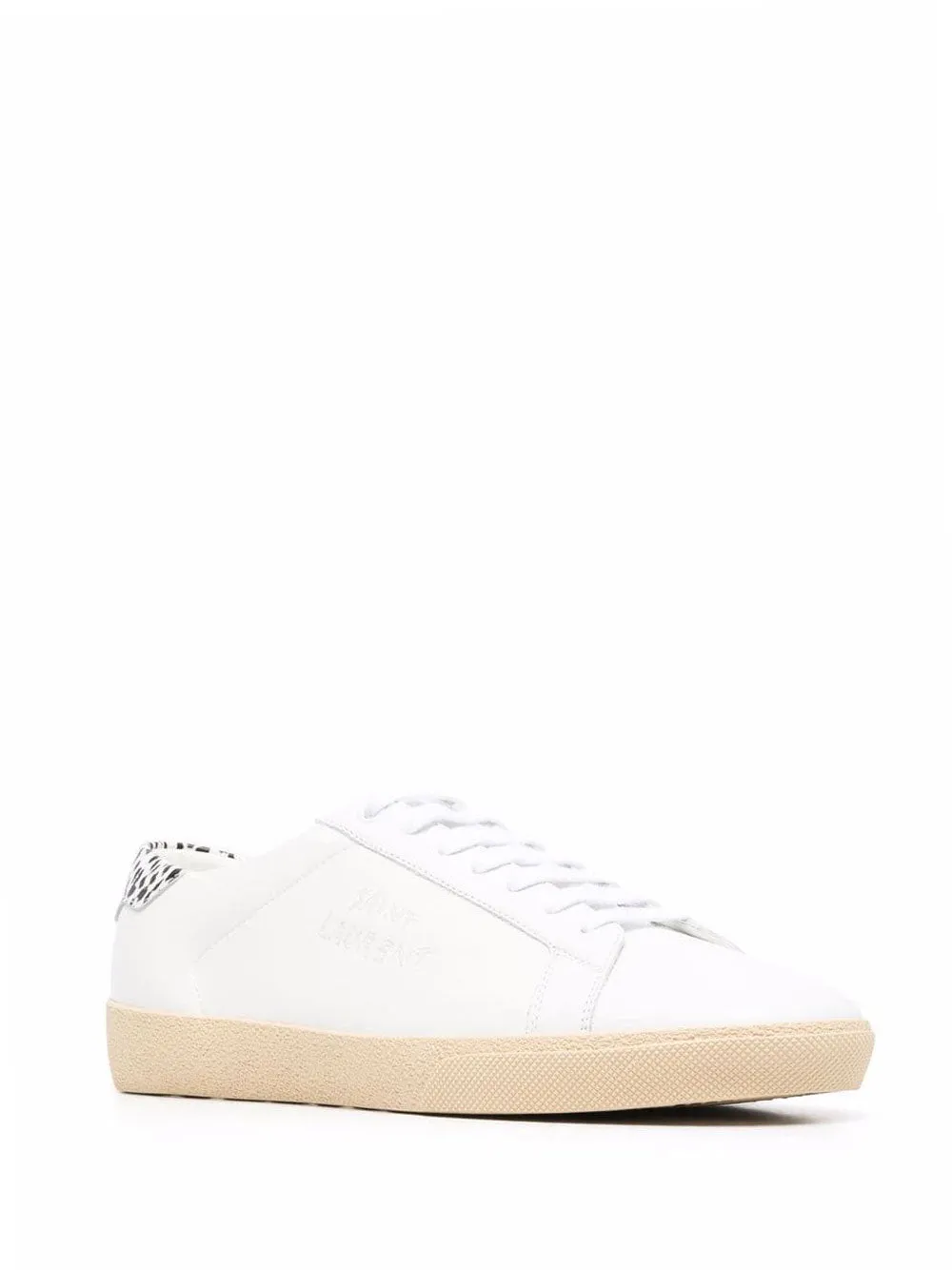 White leather court sneakers
