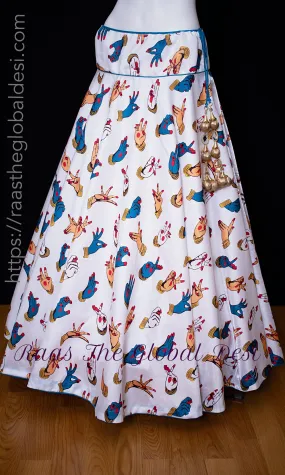 White Printed Skirt