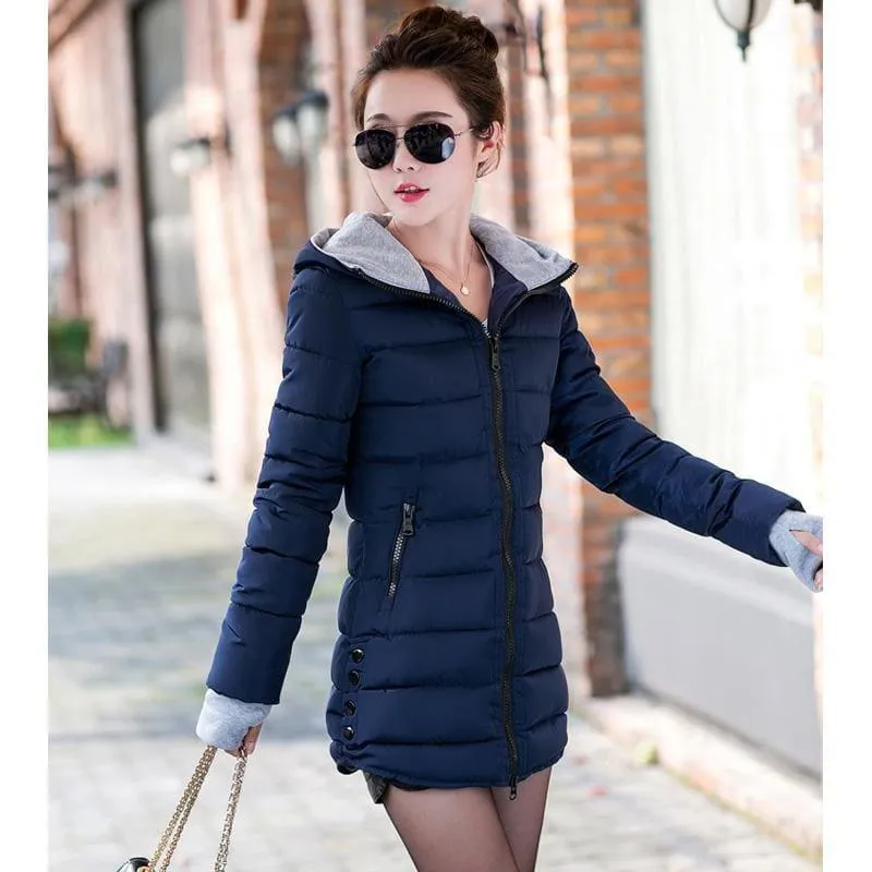 Winter Hooded Warm Candy Color Cotton PaddedCoat