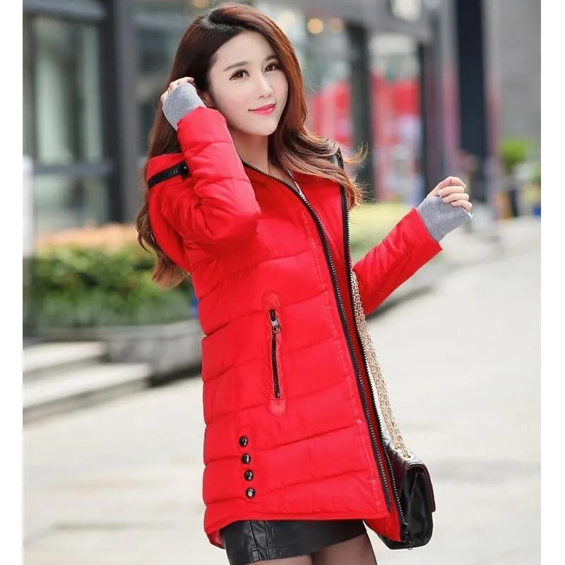 Winter Hooded Warm Candy Color Cotton PaddedCoat