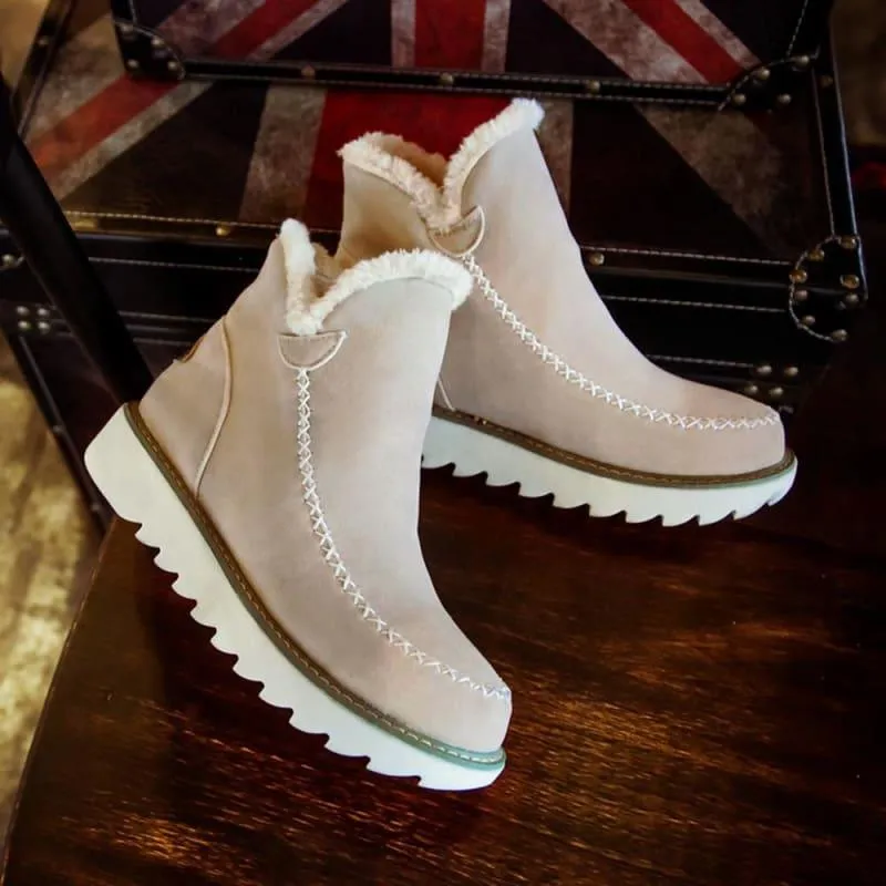 Winter Snow Platform Plush Warm Booties
