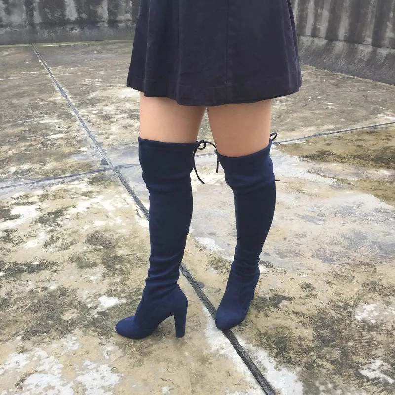Women Stretch Suede Slim Thigh High Sexy boots