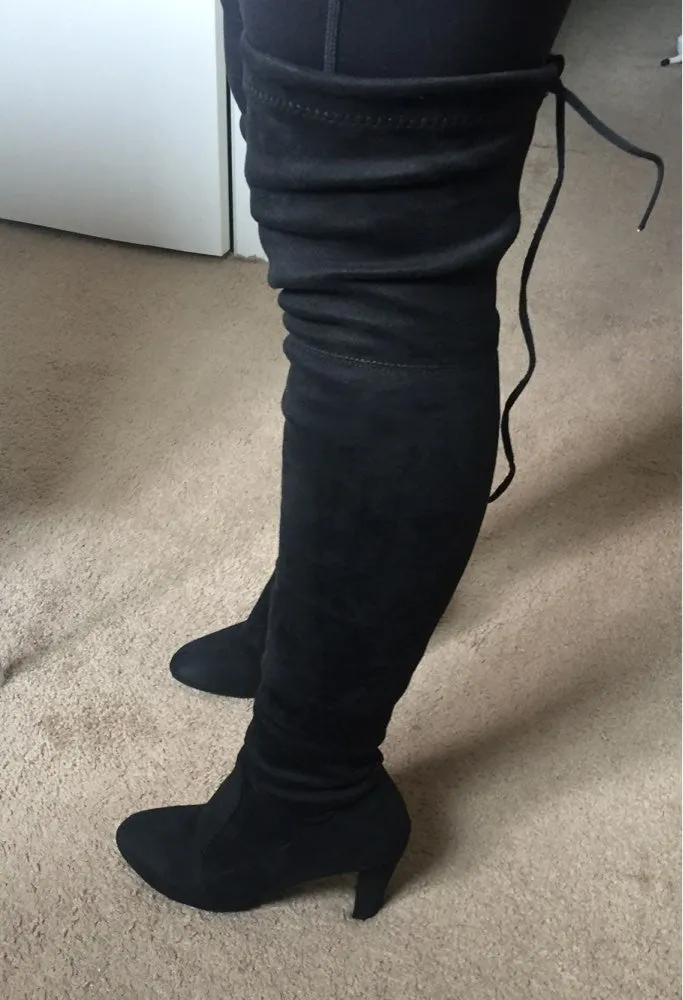 Women Stretch Suede Slim Thigh High Sexy boots