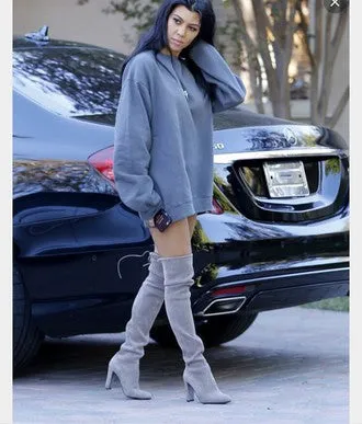 Women Stretch Suede Slim Thigh High Sexy boots
