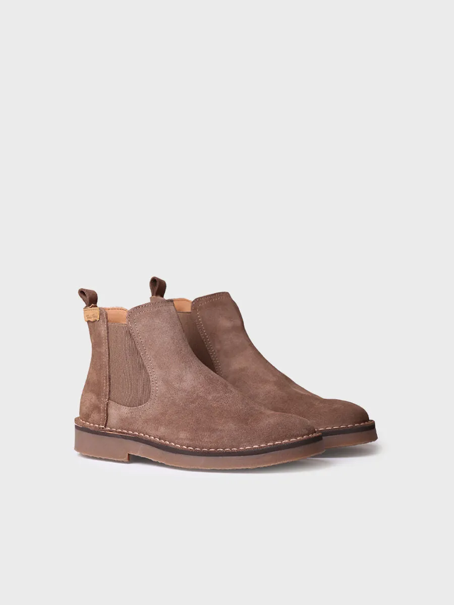 Women's Ankle boot in Suede in Taupe - ISA-SY