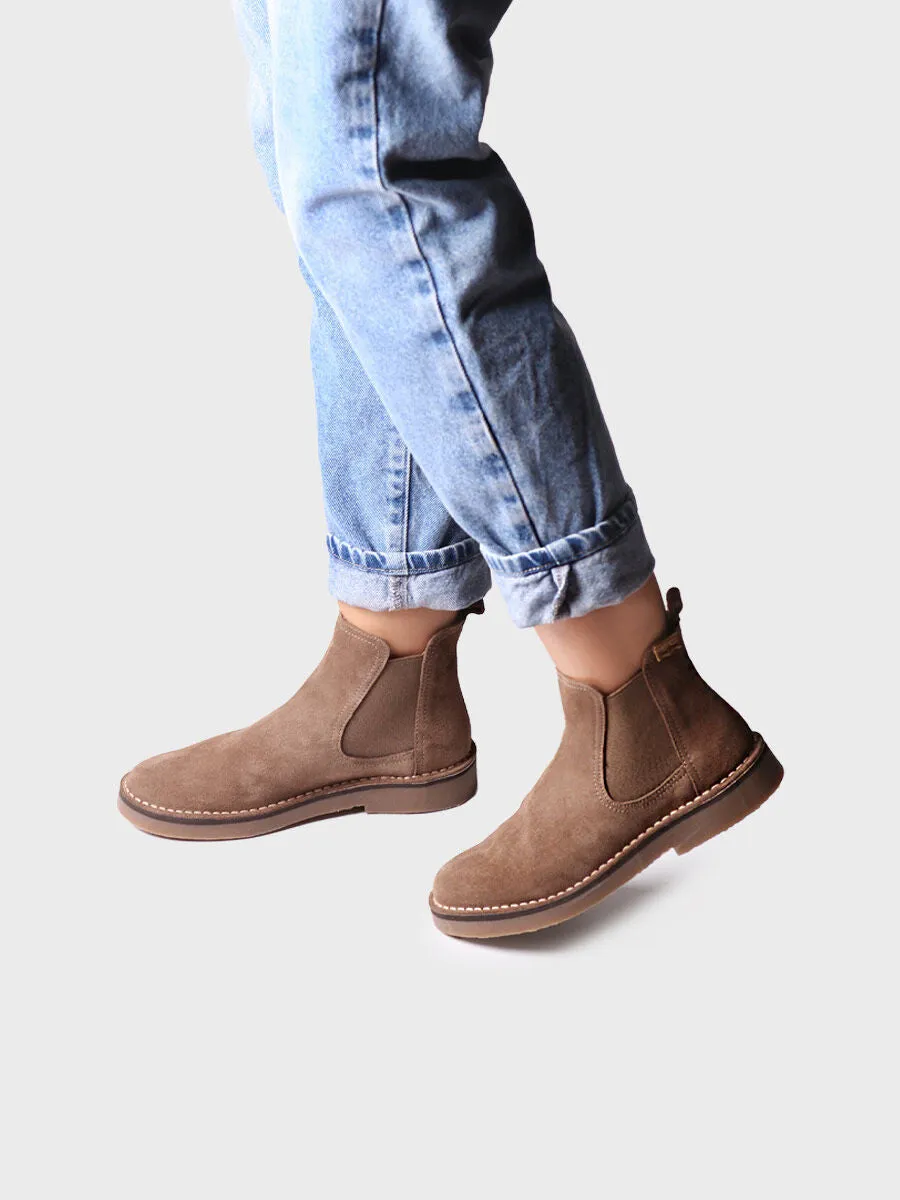 Women's Ankle boot in Suede in Taupe - ISA-SY