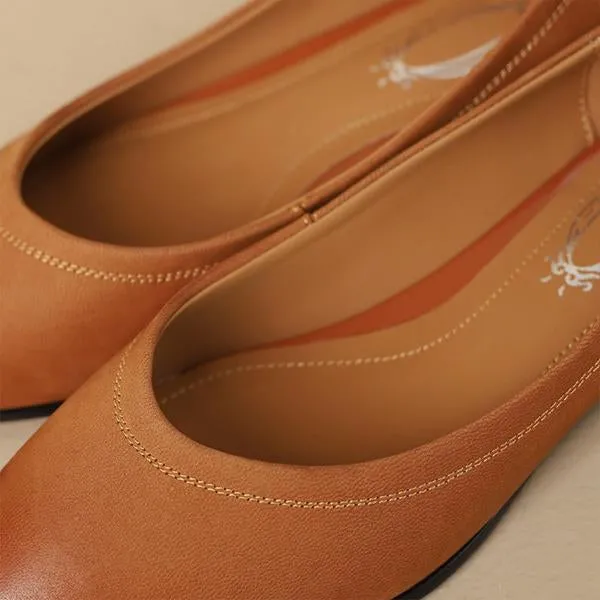 Women's Retro Wheat Sole Pointed Toe Flat Shoes 24730160S